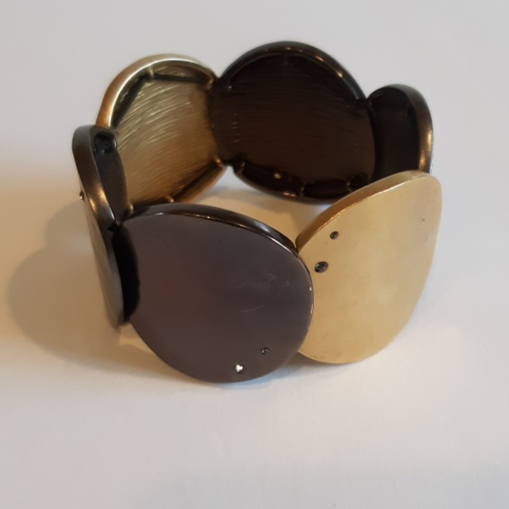 Bracelet bronze copper silver hammered disk